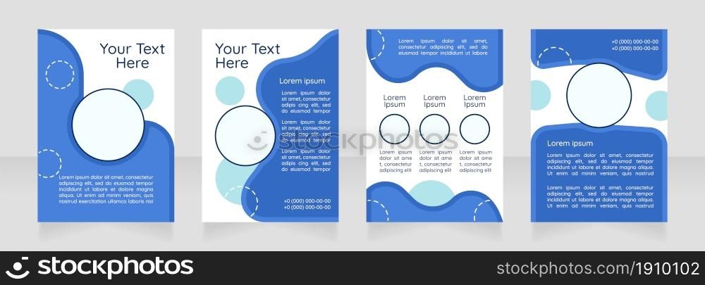 Promoting new products blank brochure layout design. Customer service. Vertical poster template set with empty copy space for text. Premade corporate reports collection. Editable flyer paper pages. Promoting new products blank brochure layout design