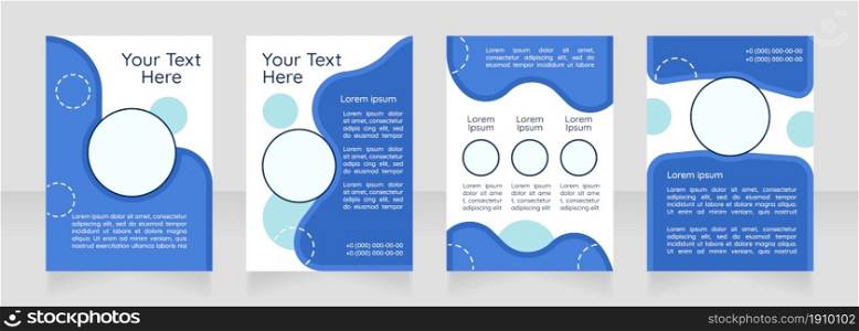 Promoting new products blank brochure layout design. Customer service. Vertical poster template set with empty copy space for text. Premade corporate reports collection. Editable flyer paper pages. Promoting new products blank brochure layout design