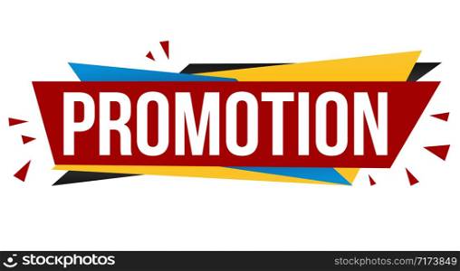 Promotion banner design on white background, vector illustration