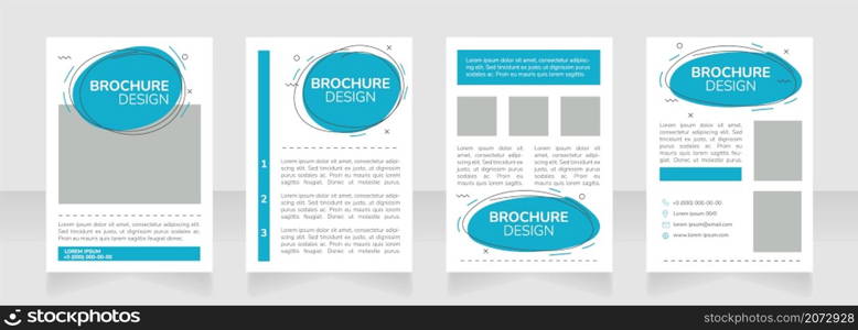 Promotion blue and white blank brochure layout design. Marketing service. Vertical poster template set with empty copy space for text. Premade corporate reports collection. Editable flyer paper pages. Promotion blue and white blank brochure layout design