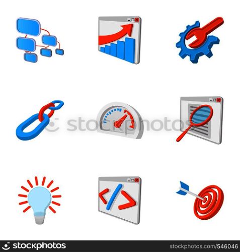 Promotion icons set. Cartoon illustration of 9 promotion vector icons for web. Promotion icons set, cartoon style