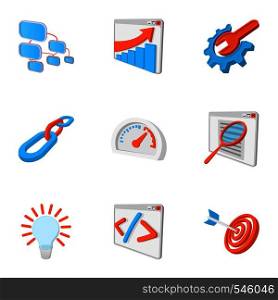 Promotion icons set. Cartoon illustration of 9 promotion vector icons for web. Promotion icons set, cartoon style