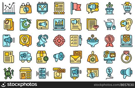 Promotion icons set outline vector. Price sale. Discount tag. Promotion icons set vector flat