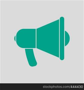 Promotion Megaphone Icon. Green on Gray Background. Vector Illustration.