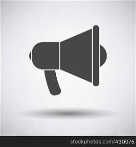 Promotion Megaphone Icon on gray background, round shadow. Vector illustration.