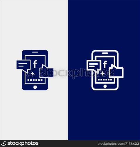 Promotion, Social, Social Promotion, Digital Line and Glyph Solid icon Blue banner Line and Glyph Solid icon Blue banner