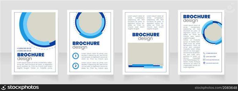 Promotion strategy white blank brochure layout design. Marketing agency. Vertical poster template set with empty copy space for text. Premade corporate reports collection. Editable flyer paper pages. Promotion strategy white blank brochure layout design