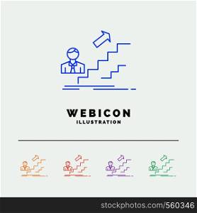 promotion, Success, development, Leader, career 5 Color Line Web Icon Template isolated on white. Vector illustration. Vector EPS10 Abstract Template background
