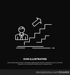 promotion, Success, development, Leader, career Icon. Line vector symbol for UI and UX, website or mobile application. Vector EPS10 Abstract Template background