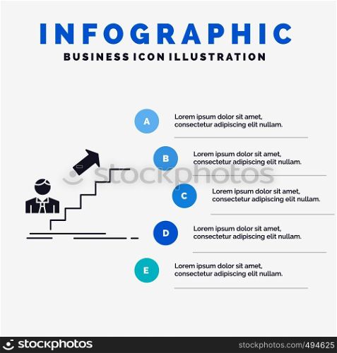 promotion, Success, development, Leader, career Infographics Template for Website and Presentation. GLyph Gray icon with Blue infographic style vector illustration.. Vector EPS10 Abstract Template background
