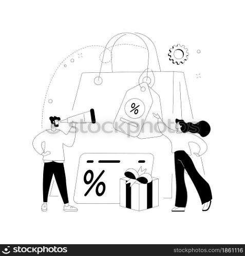 Promotional mix abstract concept vector illustration. Combination of promotional methods, best marketing tool, advertising integration, personal selling strategy, public relations abstract metaphor.. Promotional mix abstract concept vector illustration.