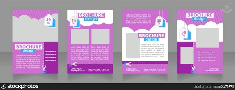 Promotional offers with coupon clipping blank brochure design. Template set with copy space for text. Premade corporate reports collection. Editable 4 paper pages. Ubuntu Bold, Regular fonts used. Promotional offers with coupon clipping blank brochure design