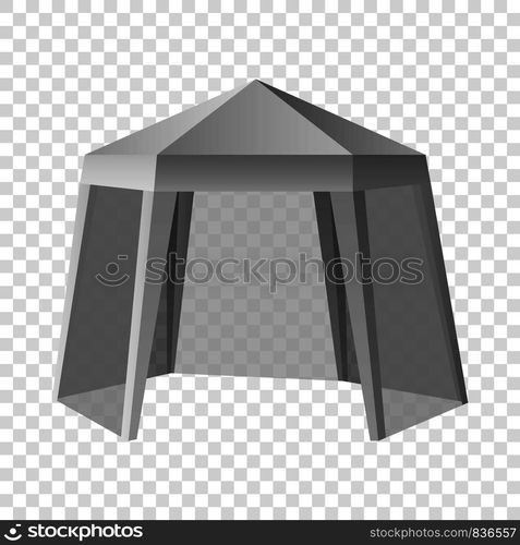 Promotional outdoor tent mockup. Realistic illustration of promotional outdoor tent vector mockup for on transparent background. Promotional outdoor tent mockup, realistic style