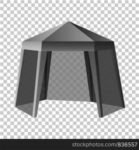 Promotional outdoor tent mockup. Realistic illustration of promotional outdoor tent vector mockup for on transparent background. Promotional outdoor tent mockup, realistic style