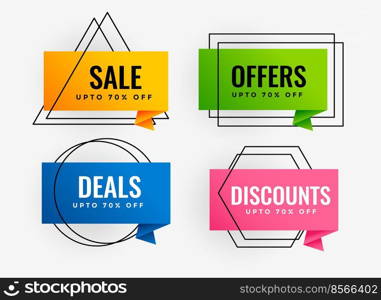 promotional sale and banner offer tags design