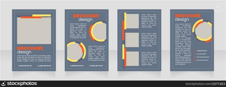 Promotional service blank brochure layout design. Promo agency. Vertical poster template set with empty copy space for text. Premade corporate reports collection. Editable flyer paper pages. Promotional service blank brochure layout design