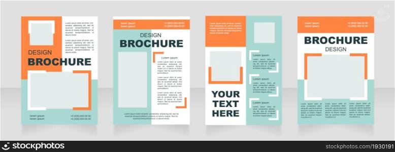 Promotional service blank brochure layout design. Recruiting service. Vertical poster template set with empty copy space for text. Premade corporate reports collection. Editable flyer paper pages. Promotional service blank brochure layout design