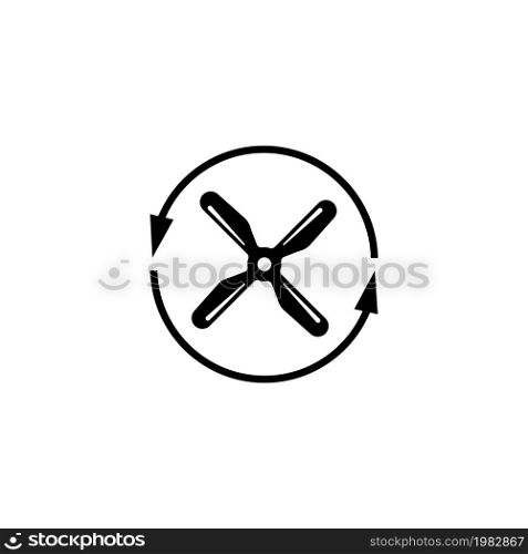 Propeller Screw. Flat Vector Icon. Simple black symbol on white background. Propeller Screw Flat Vector Icon