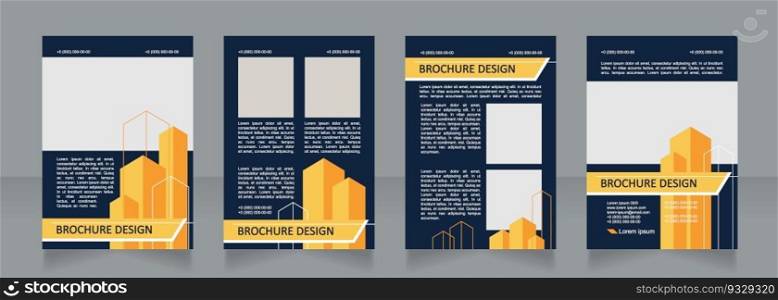 Property blank brochure design. Planning for building. Template set with copy space for text. Premade corporate reports collection. Editable 4 paper pages. Calibri, Arial fonts used. Property blank brochure design