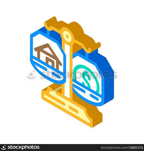 property division after divorce isometric icon vector. property division after divorce sign. isolated symbol illustration. property division after divorce isometric icon vector illustration