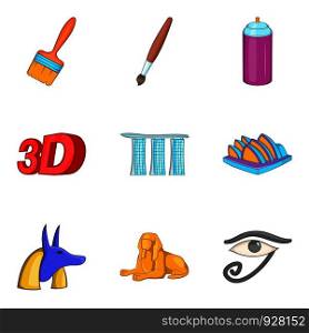 Property icons set. Cartoon set of 9 property vector icons for web isolated on white background. Property icons set, cartoon style