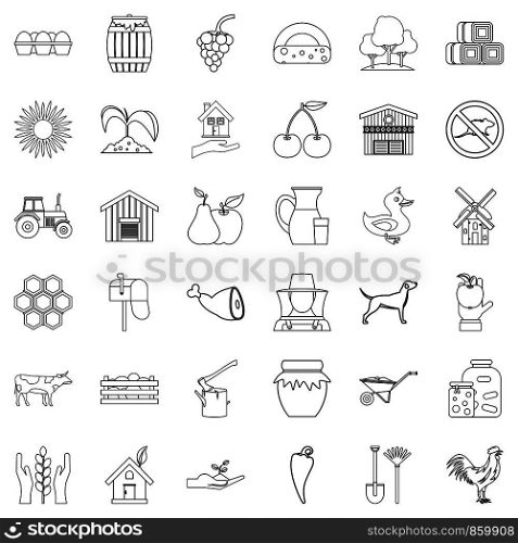 property icons set. Outline style of 36 property vector icons for web isolated on white background. Property icons set, outline style