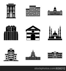 Property icons set. Simple set of 9 property vector icons for web isolated on white background. Property icons set, simple style