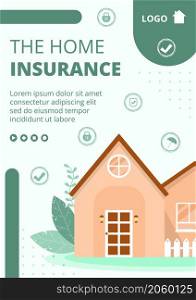 Property Insurance Flyer Template Flat Design Illustration Editable of Square Background Suitable for Social media, Greeting Card and Web Internet Ads
