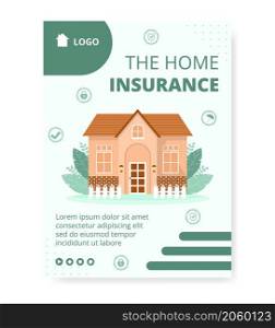 Property Insurance Poster Template Flat Design Illustration Editable of Square Background Suitable for Social media, Greeting Card and Web Internet Ads