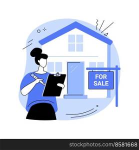 Property management isolated cartoon vector illustrations. Commercial real estate agent writing a document concerning property maintenance, business people, real estate manager vector cartoon.. Property management isolated cartoon vector illustrations.