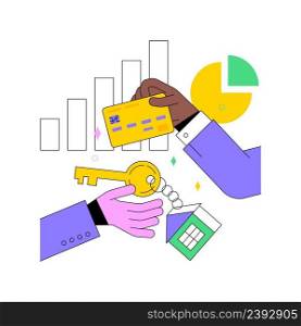 Property market abstract concept vector illustration. Housing market, supply and demand for houses, real estate agent, buying property, growth chart, apartment price, for sale abstract metaphor.. Property market abstract concept vector illustration.