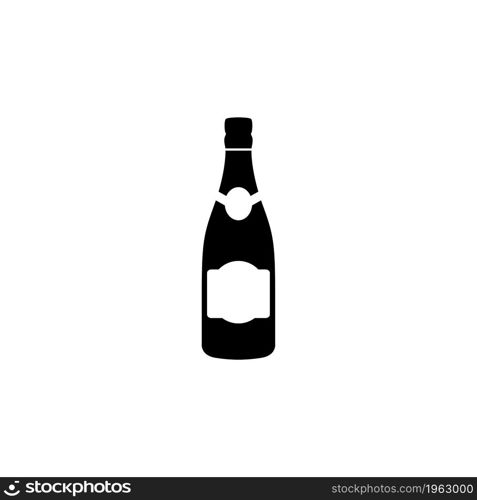 Prosecco bottle vector icon. Simple flat symbol on white background. The wine icon. Bottle symbol. Flat Vector illustration