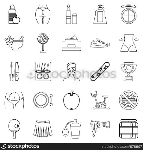 Prosperity icons set. Outline set of 25 prosperity vector icons for web isolated on white background. Prosperity icons set, outline style