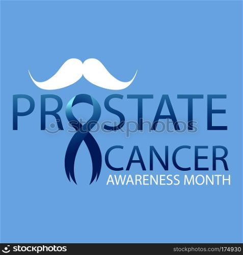 Prostate Cancer Awareness Background. Blue ribbon awareness symbol