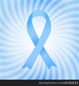 Prostate Cancer Awareness Blue Ribbon Vector Illustration EPS10. Prostate Cancer Awareness Blue Ribbon Vector Illustration