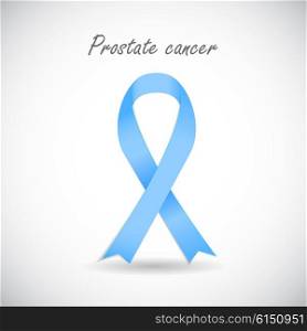 Prostate Cancer Awareness Blue Ribbon Vector Illustration EPS10. Prostate Cancer Awareness Blue Ribbon Vector Illustration