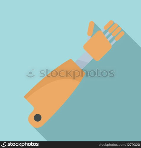 Prosthesis hand icon. Flat illustration of prosthesis hand vector icon for web design. Prosthesis hand icon, flat style