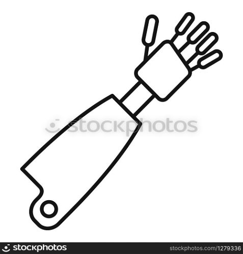 Prosthesis hand icon. Outline prosthesis hand vector icon for web design isolated on white background. Prosthesis hand icon, outline style