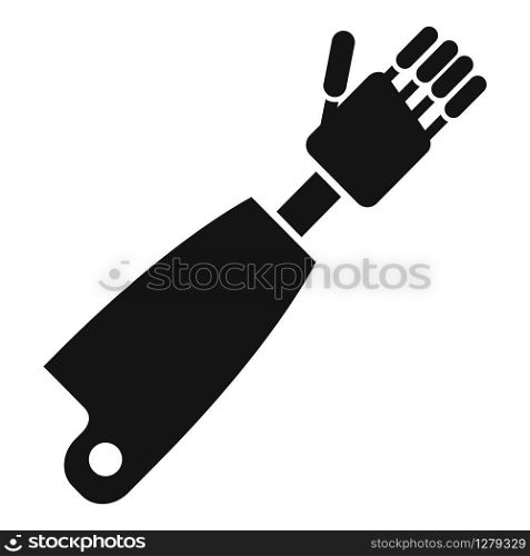 Prosthesis hand icon. Simple illustration of prosthesis hand vector icon for web design isolated on white background. Prosthesis hand icon, simple style