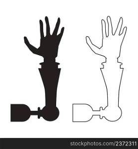 prosthetic arm icon on white background. disability and artificial, prosthetic arm sign. flat style.