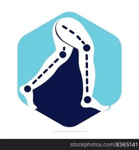 Prosthetic Leg Logo Template Design. Orthopedic and Physiotherapy clinic vector design.	