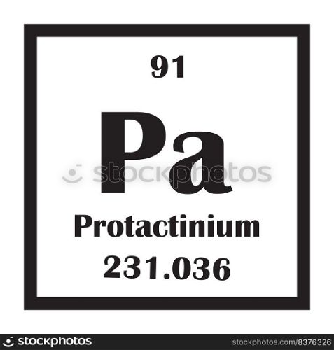 Protactinium chemical element icon vector illustration design