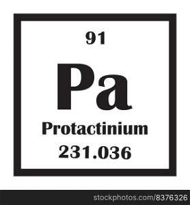 Protactinium chemical element icon vector illustration design
