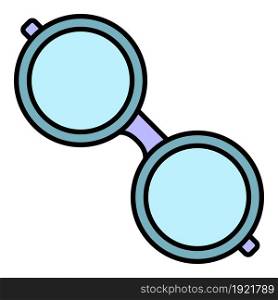 Protect glasses icon. Outline protect glasses vector icon color flat isolated on white. Protect glasses icon color outline vector