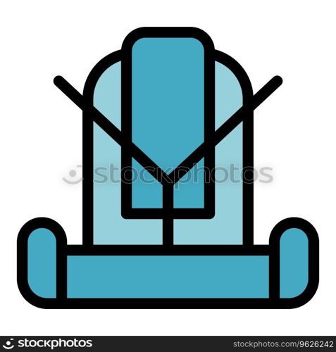 Protect kid belt icon outline vector. Car safety. Drive accident color flat. Protect kid belt icon vector flat