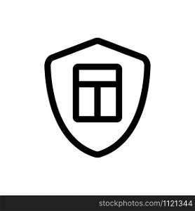 Protect the window icon vector. A thin line sign. Isolated contour symbol illustration. Protect the window icon vector. Isolated contour symbol illustration