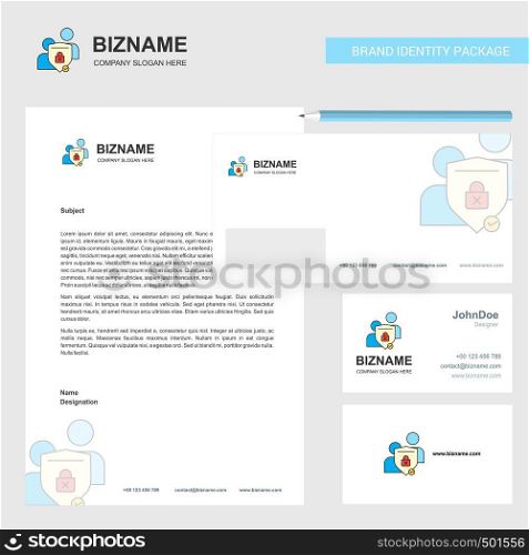 Protected chat Business Letterhead, Envelope and visiting Card Design vector template