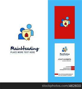 Protected chat Creative Logo and business card. vertical Design Vector