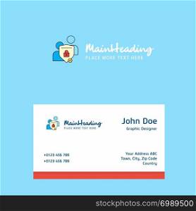 Protected chat logo Design with business card template. Elegant corporate identity. - Vector