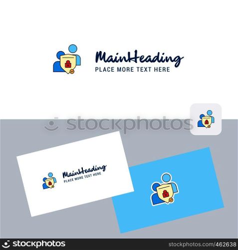 Protected chat vector logotype with business card template. Elegant corporate identity. - Vector